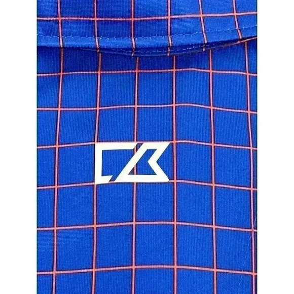 Cutter & Buck CB DryTec Mens Polo Golf Shirt XL Sapphire Blue Orange Custom Embr - Picture 8 of 10